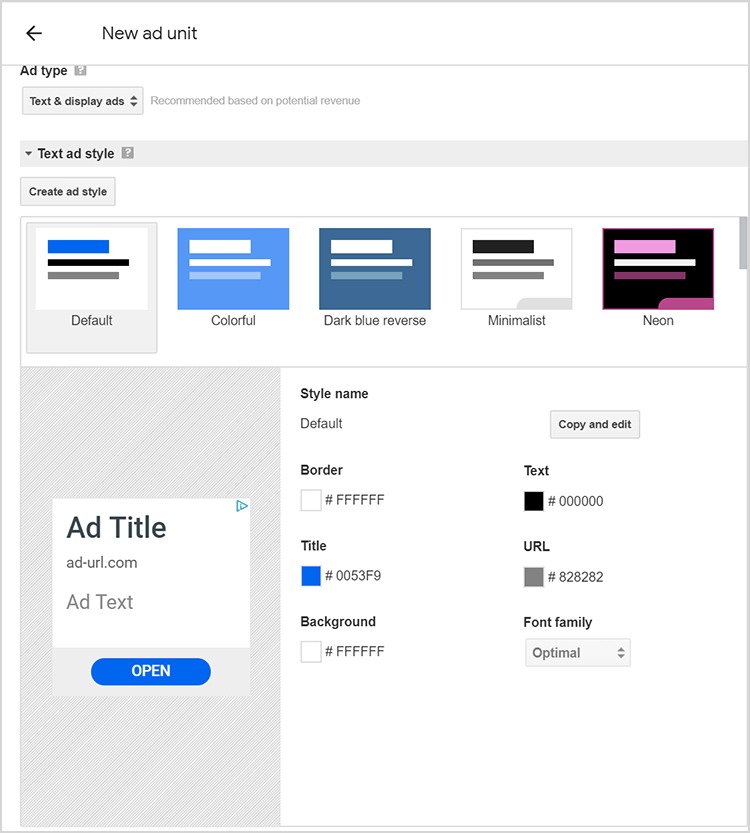 adsense ad unit