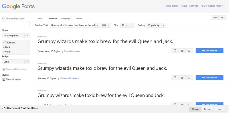 google fonts