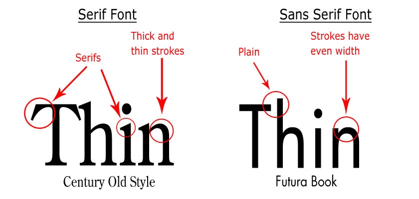 Serif and Sans Serif