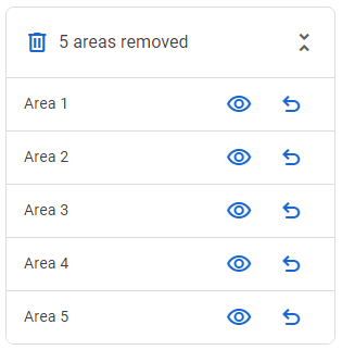 Area remove in experiment