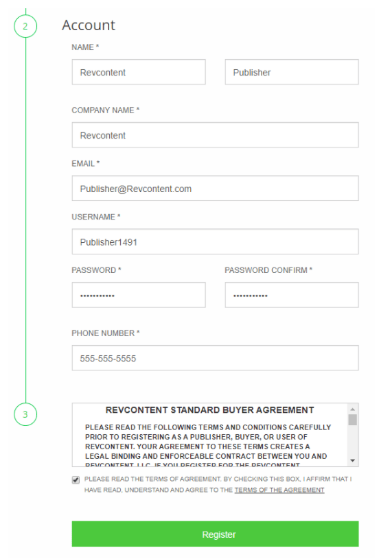 Revcontent sign up